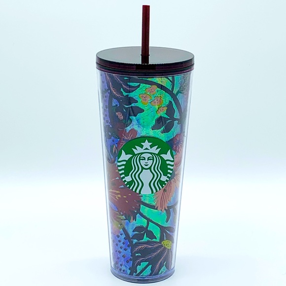 Starbucks Fall 2021 Rising Floral Flowers Metallic 24oz Tumbler, NWT Autumn - Picture 1 of 6